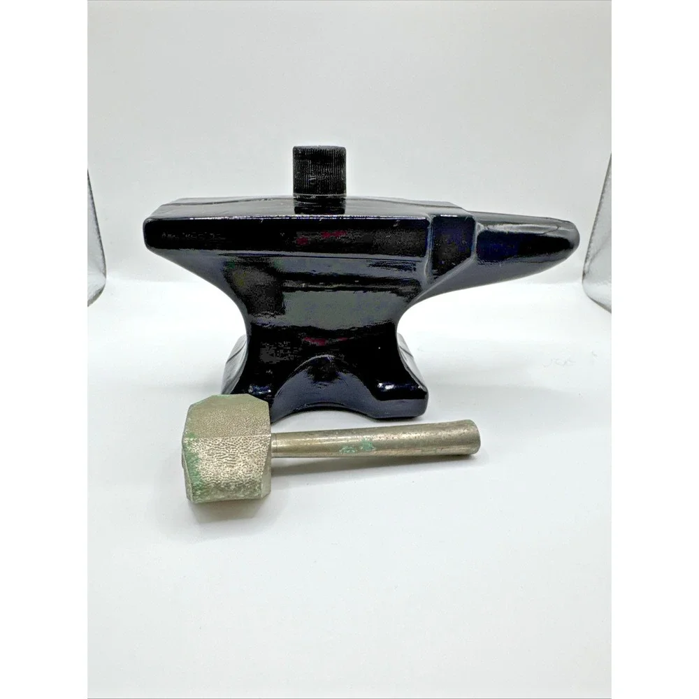 Vtg Avon Bottle 1972‎ Blacksmith's Anvil Hammer Leather After Shave Empty